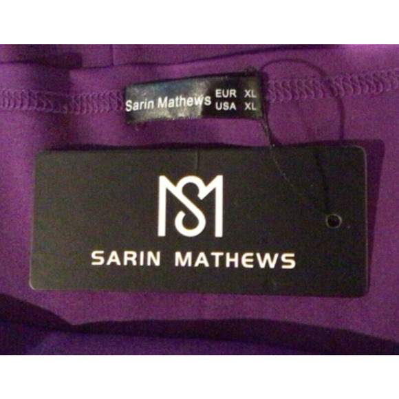 NWT Sarin Mathews Women’s Purple Knit Cocktail Party Dress Size XL Extra Large - Picture 2 of 3